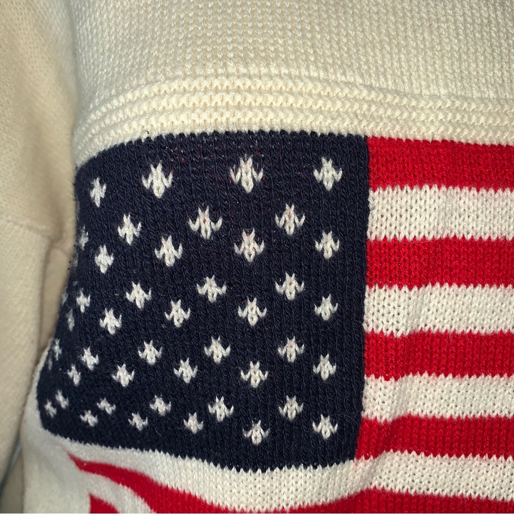 Vintage American Flag USA Olympics Knit Sweater Stars And Stripes - Picture 7 of 12